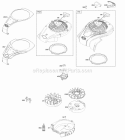 Blower Housing Flywheel Rewind Starter Diagram and Parts List for  Briggs and Stratton Engine